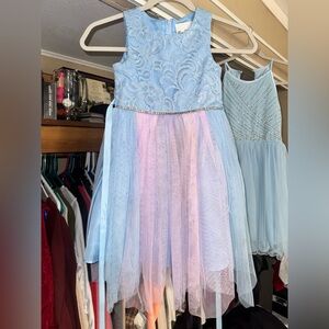 Elegant Blue and Pink Kids Dress